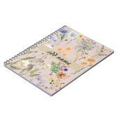 Wildflower Journalパーソナライズされた、女子カスタマイズWomen ノートブック (左側)