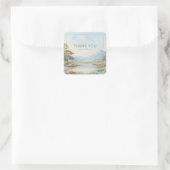 Wildflower Lake Mountain Vista Elegant Gold Frame スクエアシール (バッグ)