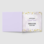 Wildflower Lavender And Yellow Floral Wedding ゲストブック (全面)