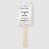 Wildflower Lavender and Yellow Wedding program ハンドファン (正面)