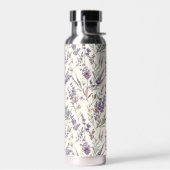 Wildflower Lavender Boho Botanical Floral ウォーターボトル (左面)