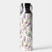 Wildflower Lavender Boho Botanical Floral ウォーターボトル (正面)