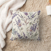 Wildflower Lavender Boho Botanical Floral クッション (ブランケット)