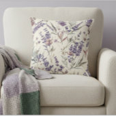 Wildflower Lavender Boho Botanical Floral クッション