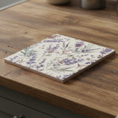 Wildflower Lavender Boho Botanical Floral タイル