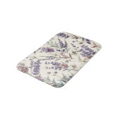 Wildflower Lavender Boho Botanical Floral バスマット (アングル)
