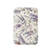 Wildflower Lavender Boho Botanical Floral バスマット (正面縦)