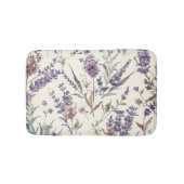Wildflower Lavender Boho Botanical Floral バスマット (正面)