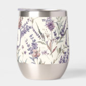 Wildflower Lavender Boho Botanical Floral Monogram (右面)