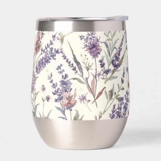 Wildflower Lavender Boho Botanical Floral Monogram (左面)