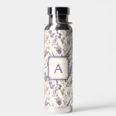 Wildflower Lavender Boho Botanical Floral Monogram ウォーターボトル (左面)