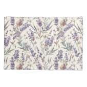 Wildflower Lavender Boho Botanical Floral Pattern 枕カバー (裏面)