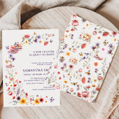 Wildflower Lavender New Chapter Bridal Shower  招待状