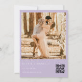 Wildflower Lavender Purple QR Code Photo Wedding 招待状 (裏面)