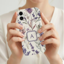 Wildflower Lavender Watercolor Monogram 