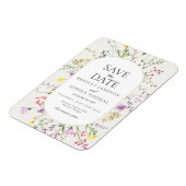 Wildflower Love が咲き誇る Save the Date マグネット (左側)