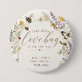 Wildflower Love Bug ベビーシャワー 缶バッジ (正面)