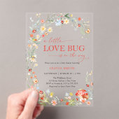 Wildflower Love Bug Baby Shower アクリル招待状 (インサイチュ (ポータブル))