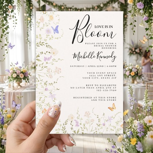 Wildflower Love Is In Bloom Bridal Shower  招待状