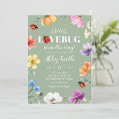 Wildflower Lovebug Baby Shower Invitation 招待状 (スタンド正面)