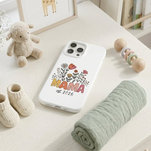 Wildflower Mama Est Year Boho Lettering Case-Mate iPhoneケース