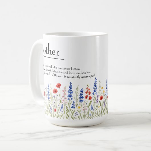 Wildflower Mama Mug -おもしろい母の日の贈り物 コーヒーマグカップ (正面左)
