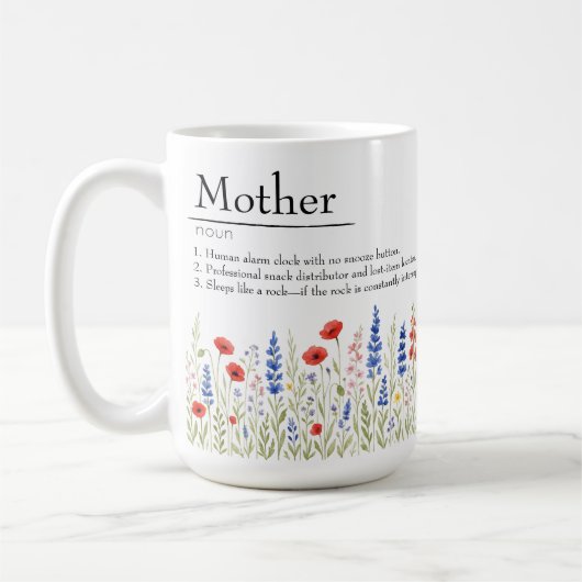 Wildflower Mama Mug -おもしろい母の日の贈り物 コーヒーマグカップ (左)
