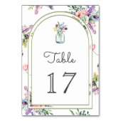 Wildflower Mason Jar Arch Wedding テーブルナンバー (裏面)