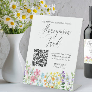 Wildflower Meadow ハネムーン基金QRコード ウェディング 台座サイン