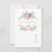 Wildflower Meadow | フラワーの結婚式クレストRSVP 出欠カード (正面)