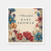 Wildflower Meadow Baby Shower スタンダードカクテルナプキン (正面)
