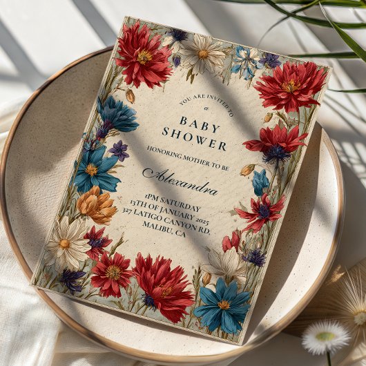 Wildflower Meadow Baby Shower 招待状