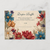 Wildflower Meadow Baby Shower Diapper Raffle エンクロージャーカード (正面)