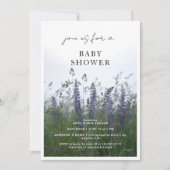 Wildflower Meadow Blue Flowers  Baby Shower 招待状 (正面)