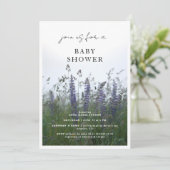 Wildflower Meadow Blue Flowers  Baby Shower 招待状 (スタンド正面)