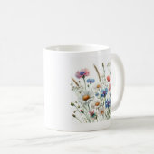 Wildflower Meadow Botanical Art IlustracióndeP コーヒーマグカップ (正面右)