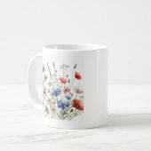 Wildflower Meadow Botanical Art IlustracióndeP コーヒーマグカップ (正面左)
