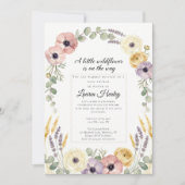 Wildflower Meadow Botanical Floral Baby Shower 招待状 (正面)