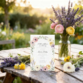 Wildflower Meadow Botanical Floral Baby Shower 招待状