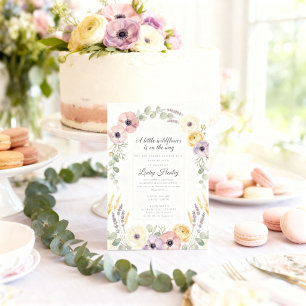 Wildflower Meadow Botanical Floral Baby Shower 招待状