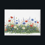 Wildflower meadow botanical garden flowers 缶バッジ<br><div class="desc">Natural wildflower meadow with delicate botanical blossoms. A colorful mix of meadow flowers and daisies creates a lively spring nature scene inspired by blooming fields.</div>
