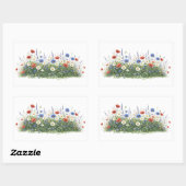 Wildflower meadow botanical garden flowers 長方形シール (シート)