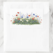 Wildflower meadow botanical garden flowers 長方形シール (バッグ)