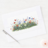 Wildflower meadow botanical garden flowers 長方形シール (封筒)
