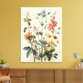 Wildflower Meadow Bouquet キャンバスプリント (インサイチュ (リビング))