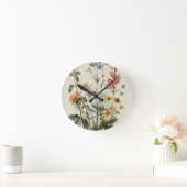 Wildflower Meadow Bouquet ラウンド壁時計 (ホーム)