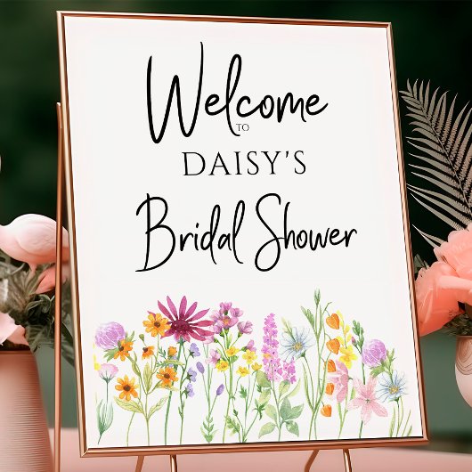 Wildflower Meadow Bridal Shower Welcome ポスター