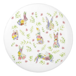 Wildflower Meadow Bunnies Ceramic Knob セラミックノブ