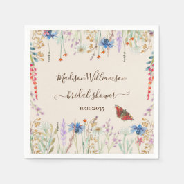 Wildflower Meadow Butterfly ブライダルシャワー  スタンダードカクテルナプキン