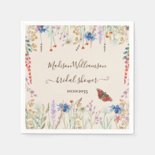 Wildflower Meadow Butterfly ブライダルシャワー スタンダードカクテルナプキン